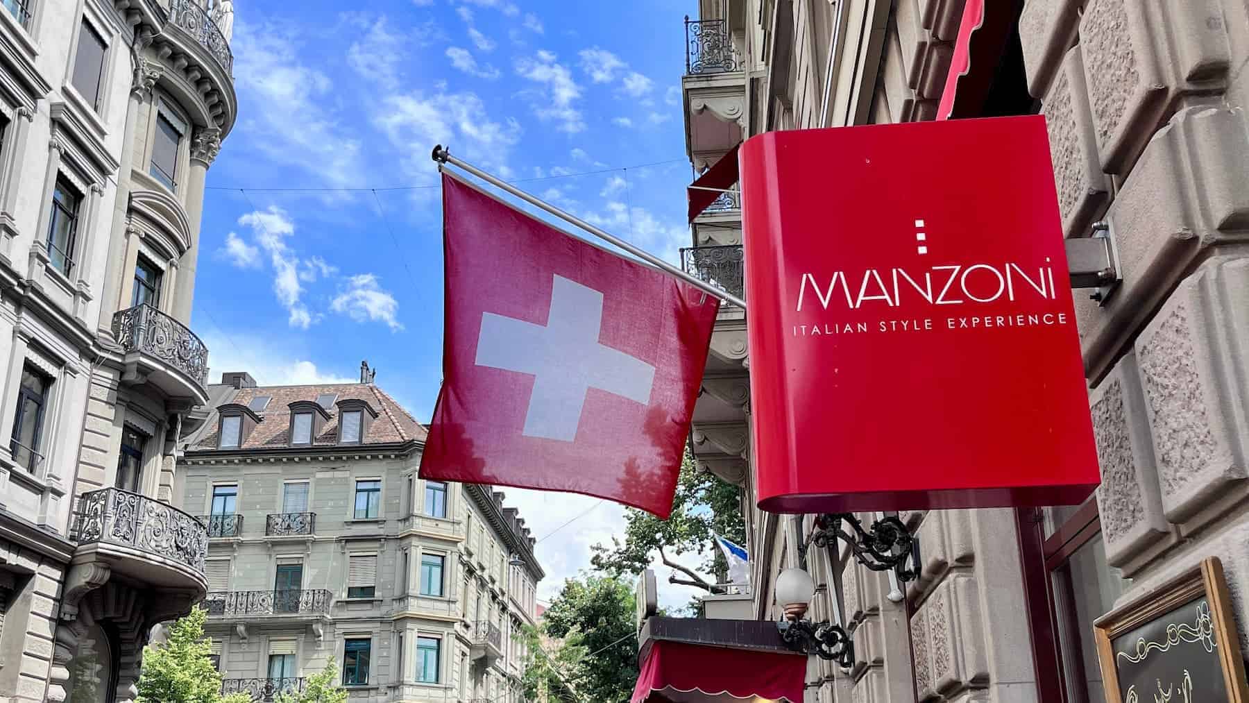 Swiss flag in Zurich